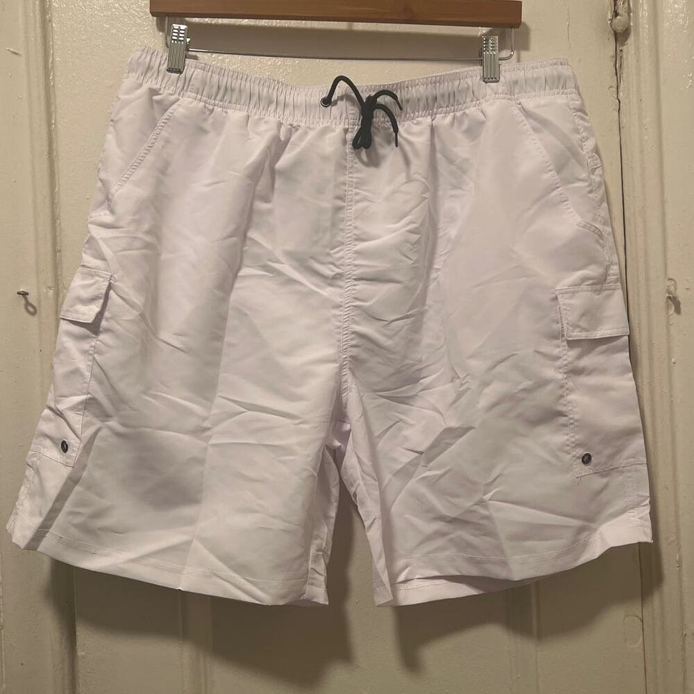 Men’s Pausel Quick Dry Board Shorts Swim Trunks White NWT Size 2XL